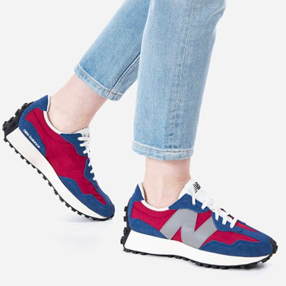 NEW BALANCE 327 CASUAL & ATHLETIC SNEAKERS SHOES ROYAL BLUE RED various sizes
